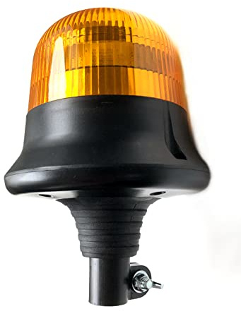 MelTruck LED Rund Warnleuchte Doppelblitz 12V-36V Ø145 ECE R65 IP68 Aufsteckrohr Montage 9 CREE