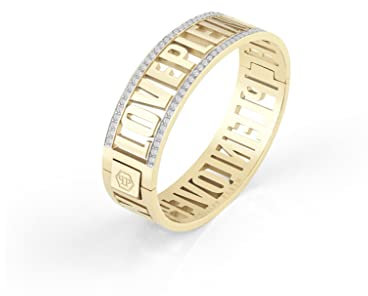 Philipp Plein Damen Armband Armreif Edelstahl IP Gold LETTERING PJ1AA10BL