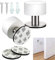 Fleymu 2Pcs Fermaporta In Acciaio Inossidabile Fermaporta a Pavimento Fermaporta Muro Gomma Fermaporta Pavimento Adesivo Fermaporta a Parete, 4 x 4,2 cm, per Cucina, Camera Da Letto, Ufficio (Bianco)
