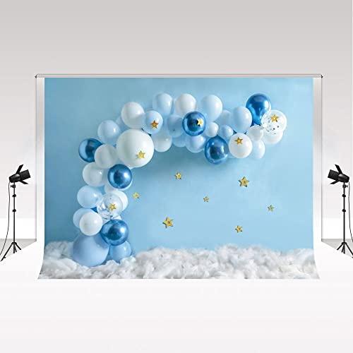 Kate Baby Portrait Fotokulisse Geburtstag Party Dekoration 3x3m/10x10ft Niedliche Blaue Luftballons Dec Fotokulisse Magazin Kindermode Model fotografieren Shooting Video Requisiten Foto Leinwand