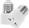 Adaptateur Douille E27 à Prise 2 Broches, Convertisseur Ampoule Pour Usage Domestique, Lot De 2, Blanc