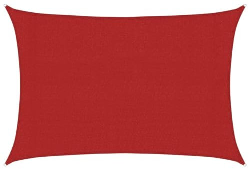 vidaXL Voile d'Ombrage Protection Voile Solaire Voile de Parasol Anti UV Jardin Patio Terrasse Balcon Extérieur 160 g/m² Rouge 3x4 m PEHD