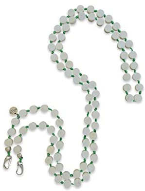 FFelsenfest Handykette Lang-Crossbody Bone flat round green I 12x6 mm I Länge ca. 138 cm