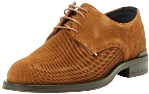 Tommy Hilfiger Herren Derby Schuh aus Wildleder, Braun (Coconut Grove), 42