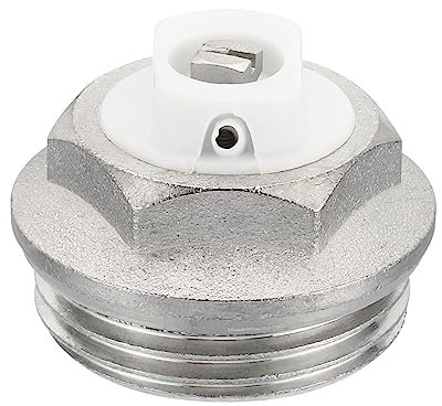 PATIKIL 1 BSP Male Thread Manual Radiator Air Vent Plug Valve, Nickel Plated Brass Plug for Radiator Heater, Silver White