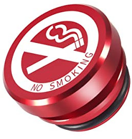 CGEAMDY Zigarettenanzünder Abdeckkappe, Auto-Zigarettenanzünder-Abdeckung, Wasserdichte Staubdicht Dekorative Abdeckung für Zigarettenanzünder Stecker(Rot-No Smoking)