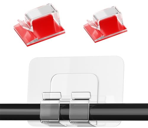 140PCS Outdoor String Light Hooks Set, klare selbstklebende Kabelclips - 3 verschiedene Größen, wasserdichte UV-beständige Dekorationsclips, selbstklebende Haken, ideal für Lichterketten, Kabel