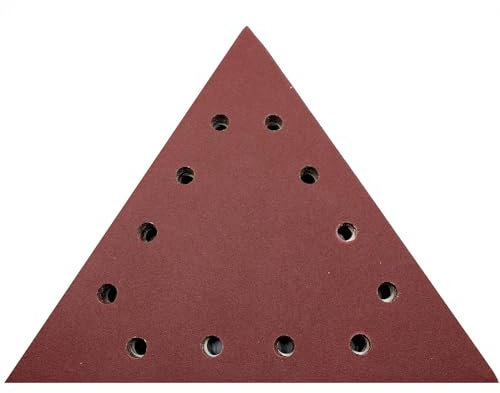 10 Stück Klett Schleifblätter Schleifscheiben 12 Loch Schleifpapier Dreieck 290 x 250 mm für Deckenschleifer Trockenbauschleifer Scheppach DS210, DS930 (Körnung 40)