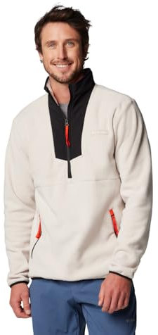 Columbia Pile da uomo Sequoia Grove con mezza zip, Pietra scura/Nero/Spicy Pull, M
