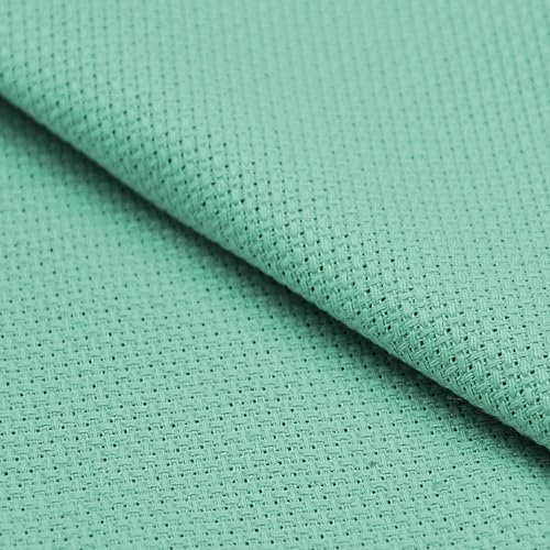 Aida-stoff Virginia Tex Kreuzstich Stickerei COUNT 11, Aida Stoff 100 cm x 150 cm Mint 100% Baumwolle, hochwertiger Stoff zum Sticken und kreativen Handarbeiten (mint)
