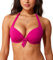 DOBREVA Femme Bikini Push Up Haut Soutien-Gorge avec Armatures Rembourré Sexy Halfter Self Tie Granité Rose 90D