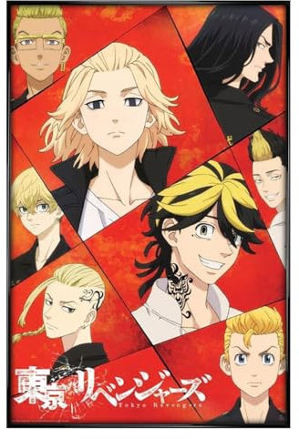 Grindstore Tokyo Revengers Key Art Maxi-Poster, glänzend, schwarz gerahmt