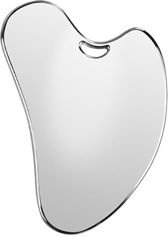 AQSQWQ Gua Sha Stein, Gua Sha Edelstahl, Herzform Gua Sha Massagewerkzeug, Gua Sha Stein Gesichtswerkzeug zur Formung der Kieferpartie und zur Reduzierung von Schwellungen