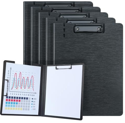 YAWOIRG Klemmbrett A4 -A4 Klemmbrett mit Deckel -Klemmbretter A4 -Klemmbretter -Schwarz (5 Stück)