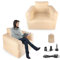 NAIZY Aufblasbares Sofa Luftsofa Outdoor Camping Single Aufblasbare Couch mit Rücken und Armlehne Luftsessel inkl. Pump Campingsofa Schnelles Aufpumpen/Entleeren für Indoor Outdoor Reisen, Khaki