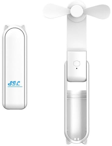 SIC - Mini Ventilatore Portatile, Ventilatore Portatile a Batteria, Ventilatore da Scrivania Silenzioso Piccolo, Ventilatori Portatili Ufficio, Powerbank Ventilatore Ricaricabile Porta Tipo C (Bianco)
