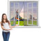 Fliegengitter Fenster Insektenschutz Magnet Fiberglas Vorhang Fliegenvorhang, 240 x 230 cm Moskitonetz Klettband Fassung für Balkontür【Grau】
