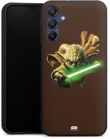DeinDesign Premium Silikon Hülle kompatibel mit Samsung Galaxy A15 5G Handyhülle schwarz Case Star Wars Yoda Fanartikel