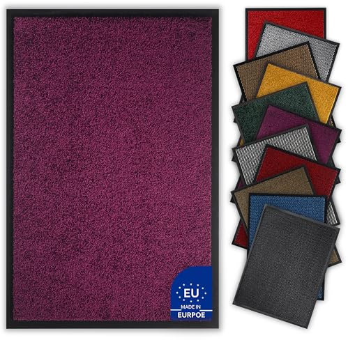 Bodenständig® Saubere Schuhe Dank saugstarkem Stoff (robust) perfekte Größe Lila in 80x120cm - Fußmatte innen, Fussmatte innen - Schmutzfangmatte für innen Türmatte