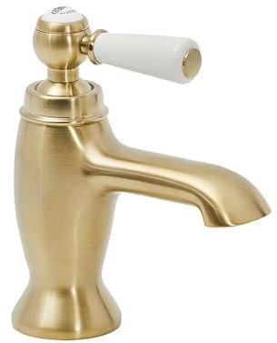 Milano Elizabeth Traditional Mono Bathroom Basin Mixer Tap Lever Handle - Brushed Brass