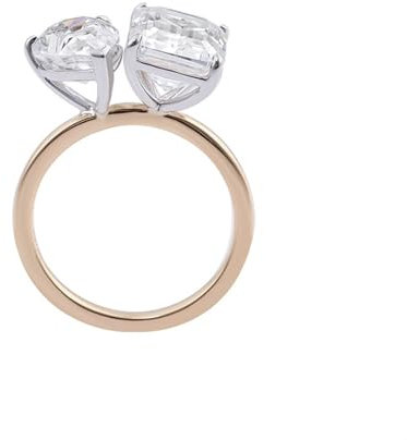 AMDXD Echt Gold Gold 375 9K Solitärring, Klassiker Hochzeitsring mit Moissanit Smaragd, Freundschaftsringe Gelbgold Au375, Gr.62 (19.7)