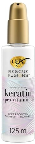 OGX Nachtserum für Haare Rescue Fusions Deep Recovery Overnight Treatment, 125 ml, Restrukturierendes Haarserum mit Keratin und Weizenproteinen, entspannendes Haarserum, das den Schlaf vereint