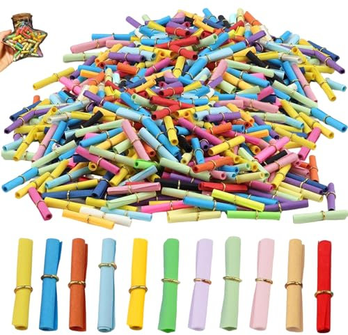 500 Stück Lose Tombola, Farbe Gemischt Tombola Lose, Lose Zum Selber Beschriften Und Tombola Lose Nummeriert, Kleine Zettel Für Botschaften Anwendbar Auf Kindergeburtstag Jubiläum Valentinstag