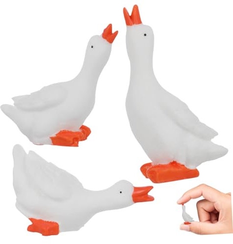 PRETYZOOM Mini Gans Figuren Resin Miniatur Gans Dekoration Für Tisch Garten Und Fotografie üße Kleine Gans Figuren Für Kreative Deko Und ärchengarten