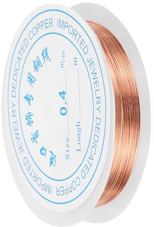 sourcing map 0.4mm/26 Gauge Copper Wire for Jewelry Making, 1 Roll Craft Tarnish Resistant Beading Wire for Jewelry Making Supplies(Red Bronze)-10m