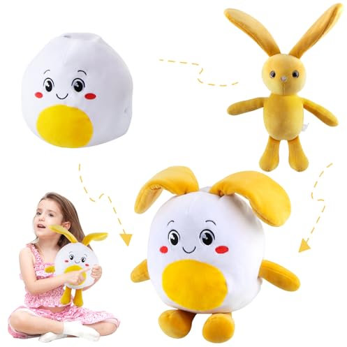 dellyy Osterhase Kuscheltier mit Eiern, Kaninchen Plüschtier, Hasen Kuscheltier Ostern, Osterhase Stofftier, Kuscheltier Hase, Eierkaninchen Plüschtier, Kaninchen Plüschtiere Spielzeug