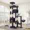 Globlazer Árbol Rascador para Gatos Grandes XXL Alto 213 cm con Nidos, Plataformas Acolchada, Percha Superior, Cesta, Juquetes Gatos, Torre Gatos Multinivel para Gatos Adultos (F83, Gris Oscuro)