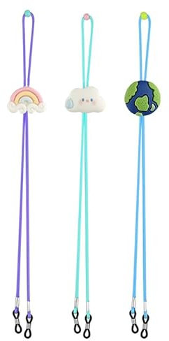 Yzmmxz 3 Pezzi cordon lunettes enfant, cordon de lunettes enfant, Nylon hautement flexible et écologique, S'adapte à la plupart des montures