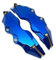DGOINGPI Brake Callipers & Parts 2pcs Car Brake Caliper Cover 3D ABS Auto Front And Rear Brake Caliper Auto Disc Brake Brake Front(Blue)