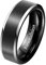 NUNCAD Personalisiert Ring Schwarz 8mm Herren Wolfram Ringe Partnerring Einfache Eheringe mit Silber Abgeschrägten Kanten Größe 61(19.4)