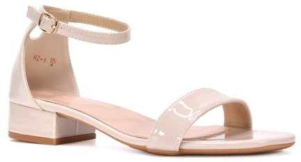 Women's Low Heel Flat Sandals Ladies Ankle Strap Block Chunky Heel Comfy Open Toe Shoes Size 3-8
