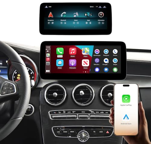 YolanAuto 10,25 Zoll Autoradio Drahtloses CarPlay Android Auto Touchscreen für Mercedes Benz A GLA CLA C GLC V Klasse W205 2016-2018 Jahr mit NTG 5.0 System, Unterstützung Mirrorlink