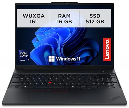 Lenovo ThinkPad E16 Gen 3 – Notebook professionale con schermo 16, processori Intel Core Ultra 5, 16GB di RAM e SSD da 512GB, Windows 11 Pro – Nero