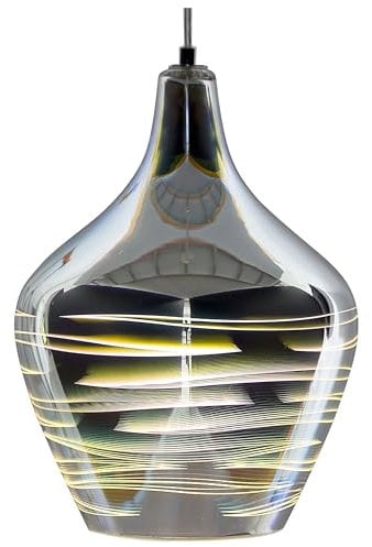 Beliani Trendy Hängelampe geschwungene Form Glas/Metall silber Sangone