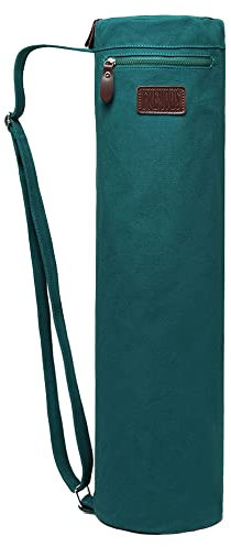 FREMOUS Yoga Mat Bag,Full-zip Exercise Yoga Mat Carrier Bag - Double Storage Pocket,Easy Access Zipper, Adjustable Shoulder Strap and Handle,Fits Most Mats(Dark green)
