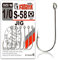 FANATIK Haken JIG S-58 gr. 5/0, 4/0, 3/0, 2/0, 1/0 jig Angel Fishing Hook für Gummiköder (Schwarz, 42mm - #2/0-6 Stück)
