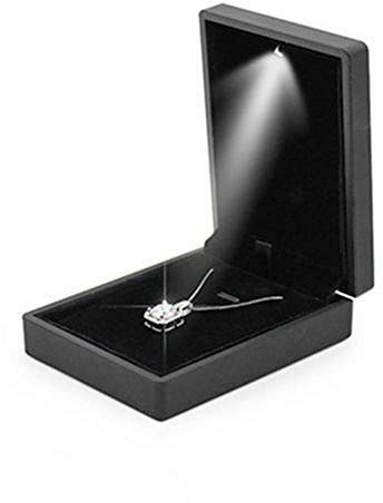 YUYTE LED Ring Box, Innenfutter aus weichem Samt, kratzfest, Ringe/Anhänger/Armband/Halskette für die Sammlung und Aufbewahrung