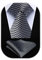 HISDERN Krawatte Schwarz-Weiss Herren Krawatten mit Einstecktuch Hochzeit Elegant Krawatte & Taschentuch Set Business
