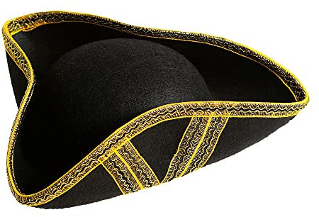 W WIDMANN MILANO Party Fashion, Dreispitz-Hut 01881, elegantes Design, komfortabel aus Polyesterfilz, perfekt für Halloween und Karneval, pflegeleicht, für Erwachsene ab 16 Jahren