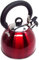 Kabalo 3L Rouge Acier Inoxydable Sifflet Bouilloire Cuisinière Plaque de Cuisson Ustensiles de Cuisine Thé Café Camping