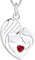 YL Mutter und Tochter Kette 925 Sterling Silber Juli Geburtsstein Tief Rubin Herz Anhänger Halskette Geschenke für Mutter Damen, 45-48 CM