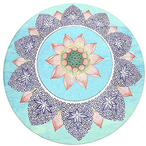 LJJ Rund Yogamatte rutschfest Sportmatte 140cm Durchmesser,3.5mm