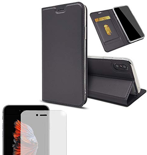 Eximmobile - Handytasche kompatibel mit Samsung Galaxy M21 / M31 Hülle Kartenfach Handyhülle Slim Brieftasche Schutzhülle Klapphülle Book Case Full Cover Etui Magnet Bookstyle Flipcase grau Geldfach