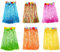 Gukasxi 6 Stück Hawaii Gras Rock Hula Rock Party Bastrock 60cm Lang Elastisch Luau Röcke mit Hibiskusblüten Hawaii Kostüm Set für Beachparty Deko