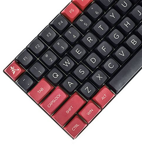 Dye Sub ZDA PBT Keycap Ähnlich wie XDA Japanisch Koreanisch Russisch für MX Keyboard 104 87 61 Melodie 96 KBD75 ID80 GK64 Tada68(nur Tastenkappe) (Red Samurai)