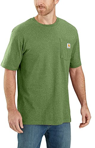 Carhartt Men's Loose fit, Heavy Short-Sleeve t-Shirt with Pockets Work Utility, Blue, L